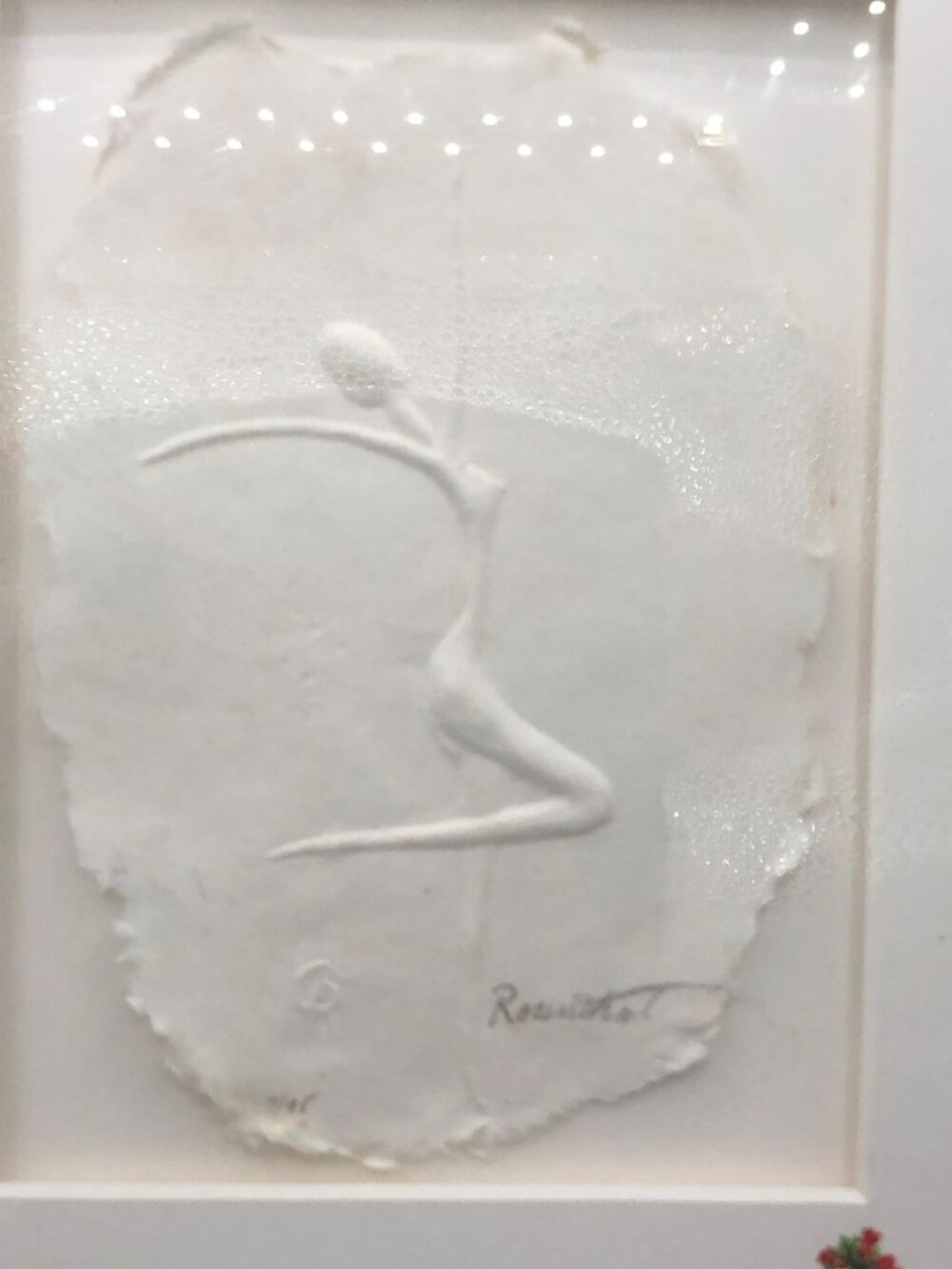 Chas L Rosenthal 11 X 9 In Dancer Signed Cast Paper Embossed Sculpture Piece 90s